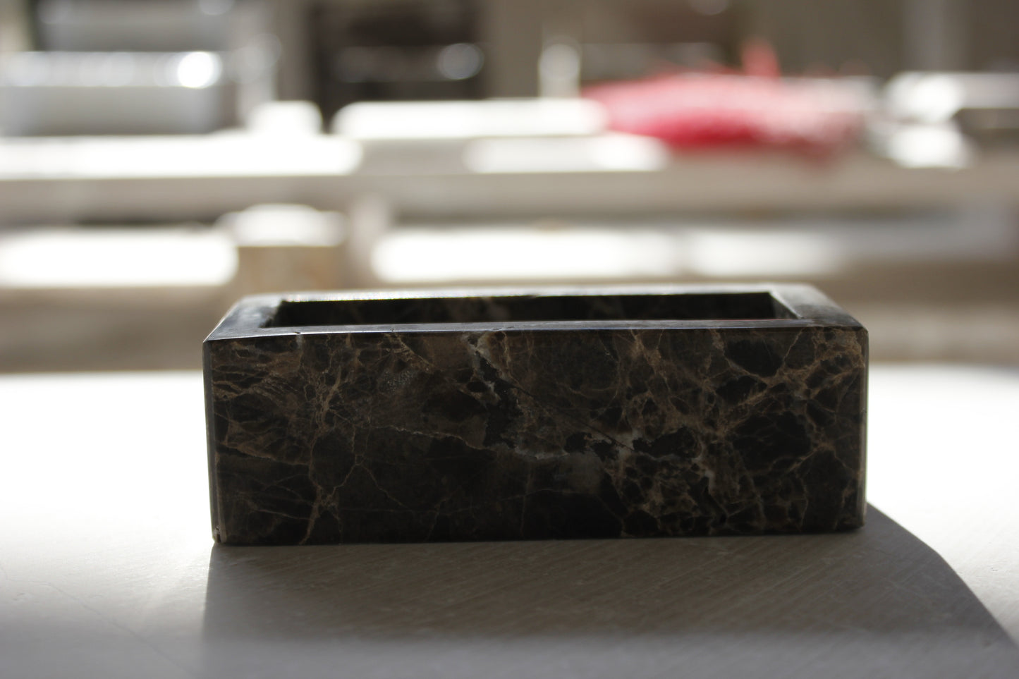 Portagioie in Marmo Verde Guatemala, Dark Emperador, Travertino, Carrara, Rosalba