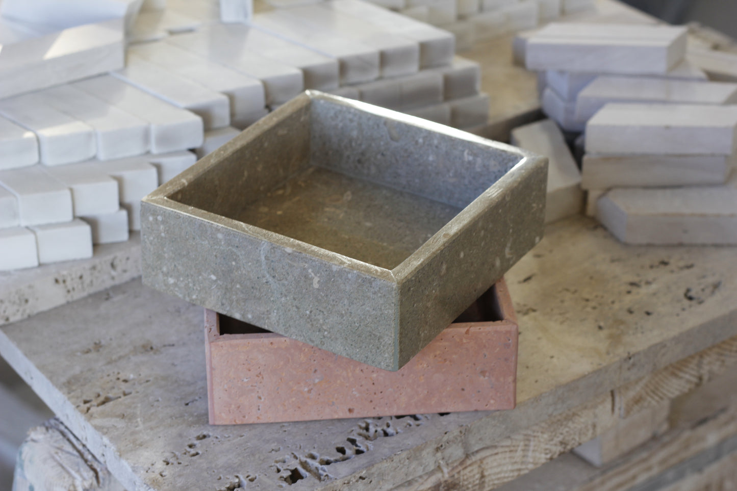 Vassoio Quadrato in Rustic Green - Green Squared Tray