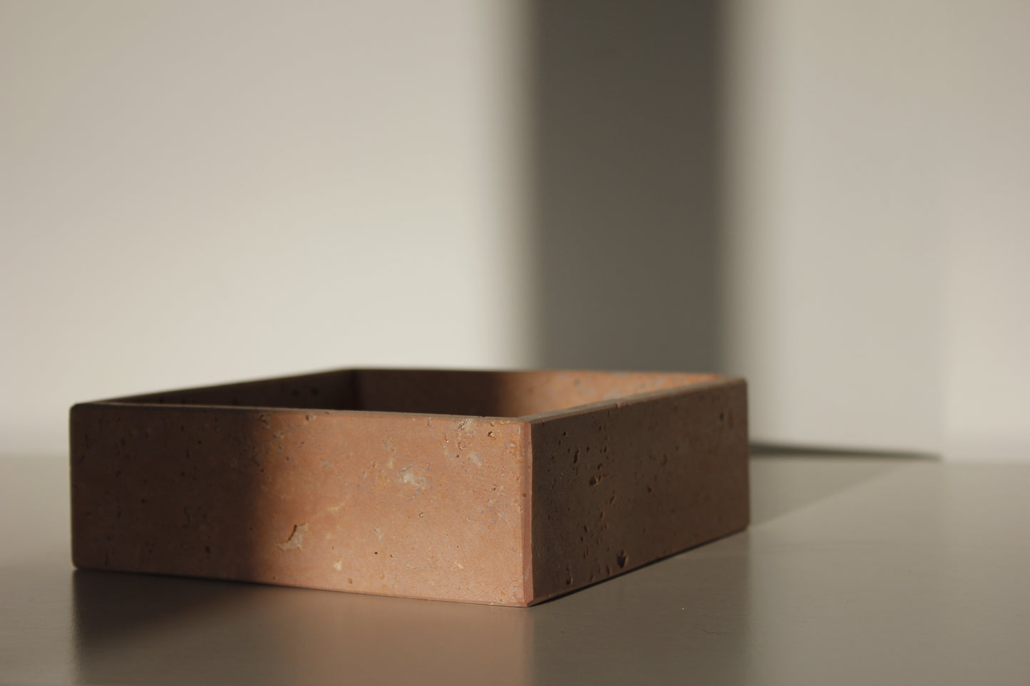 Vassoio Quadrato in Travertino Rosso - Red Travertine Squared Tray