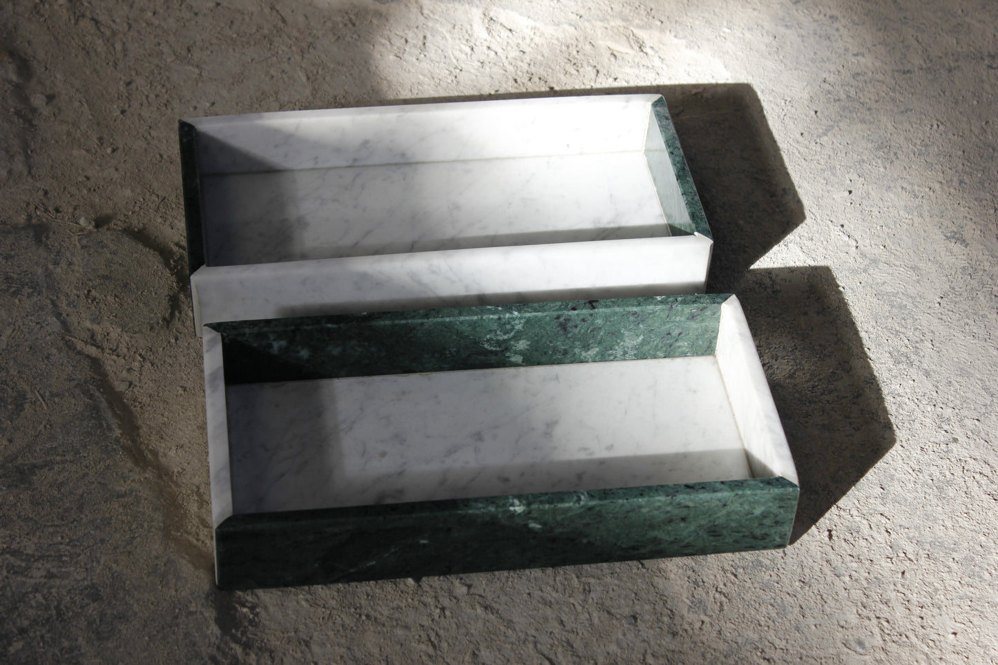 Svuotatasche Bicolour Marmo Carrara e Verde Alpi