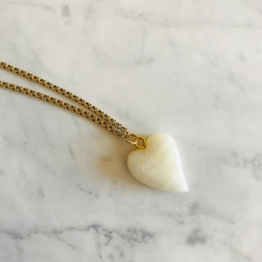 Charm in Onice Bianco a Forma di Cuore _ Onyx Marble Charm