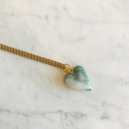 Charm in Verde Guatemala a Forma di Cuore _ Green Marble Charm