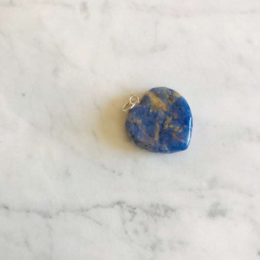 Charm in Marmo Blue a Forma di Cuore _ Blue Marble Marble Charm