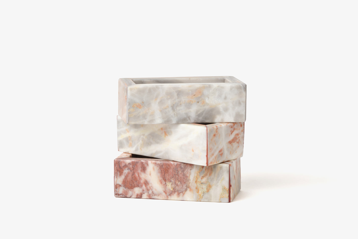 Portagioie in Marmo Verde Guatemala, Dark Emperador, Travertino, Carrara, Rosalba