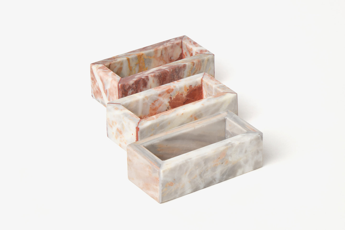 Portagioie in Marmo Verde Guatemala, Dark Emperador, Travertino, Carrara, Rosalba