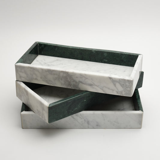 Svuotatasche Bicolour Marmo Carrara e Verde Alpi