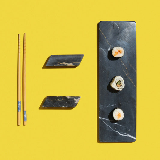 Sushi Set in Marmo Nero
